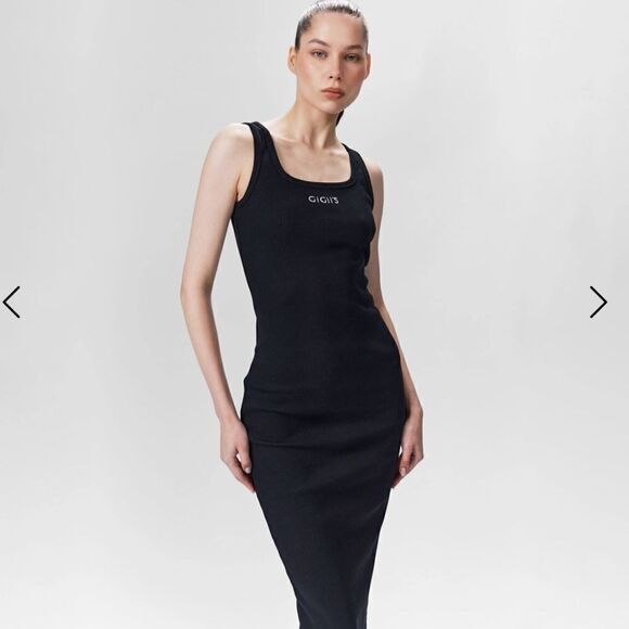 GIGII’s SoHo Black Ribbed Midi Dress NWT XS - Picture 3 of 11